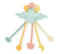 Bieco SILIKON Activity Planet Eucalyptus | Montessori UFO Juguete Bebé | Cuerda de tracción de silicona Juguete a partir de 1 | Montessori Juguete de silicona | Juguete para bebé Montessori Juguete de