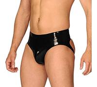 Biefs De Goma De Látex Para Hombres Abiertos Detrás De La Ropa Interior,Negro,Grande