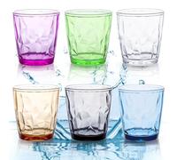 BieFuSin 6 Piezas Vasos Acrílicos,10.5OZ Vasos de Plástico de Colores Reutilizables, 160ML Vasos Apilables para Adultos Niños Infantiles, Copa Irrompible para Senderismo Exterior Cámping, 6 Color