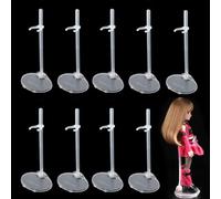BieFuSin Soporte de Exhibición de Muñecas, Soporte de Plástico Transparente para Muñecas de 11 a 13 Pulgadas, Soporte Ajustable para Figuras de Acción Accesorios para Muñecas Barbie (10 Piezas)