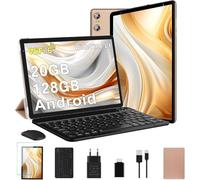Biegedy Tablet 10 Pulgadas Android 14 Tablet 20GB RAM + 128GB ROM (1TB TF), Tablets 5G/2.4G WiFi 6 Octa-Core, Widevine L1/GMS/Bluetooth 5.0/6000mAh/5+8MP, 2 en 1 Teclado + Ratón - Oro