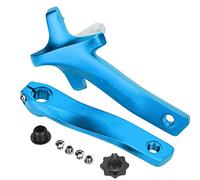 Biela de bicicleta de aleación de aluminio, bielas de repuesto para bicicleta, izquierda y derecha, 104 mm BCD, juego de bielas de 4 brazos con diseño de bloqueo mediante tornillo (Azul)