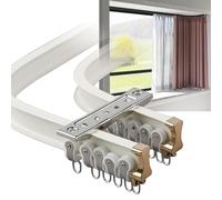 Biela flexible blanca de 9.8 pies, plegable, de doble riel, fácil de instalar, divisor de habitación, duradero y ajustable para diseños personalizados, perfecto para hogares y oficinas