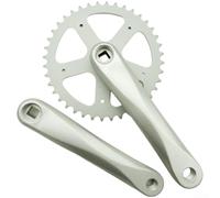 Bielas Aluminio 28T Pata Cuadrada para Bici Plegable | Aleación aluminio ligera, 28T dentado, pata cuadrada segura, ideal ciclismo diario, montaje fácil(40T*170mm Silver)