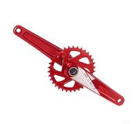 Bielas de aleación de aluminio de 3 pernos con plato ancho estrecho 34T y soporte inferior de 68 mm para bicicletas de carretera (rojo)
