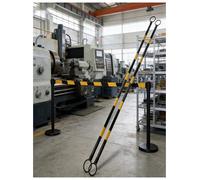 Bielas de cono de tráfico reflectantes - Barras de barricada ajustables for obras viales, estadios y eventos - (200 cm/78 pulgadas)(Black)