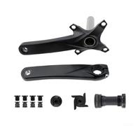 Bielas Huecas MTB 170mm Aluminio Ligero | Longitud 175mm, eje 24mm, compatible para doble para plato, altura para rider variada, negro mate(170+BB)