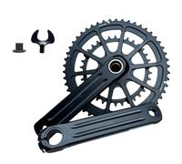 Bielas integradas huecas 34T/50T con brazos de manivela de 165 mm para GXP, plato de bicicleta de 9/10/11 velocidades compatible con bicicleta de carretera y bicicleta plegable, hecho de aleación de