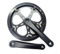 Bielas para bicicleta con plato de cadena individual 48T 52T 170 mm cuadrado cojinete interior negro robusto construcción de acero con guía de cadena para bicicleta de montaña, bicicleta de carretera