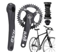 Bielas para bicicleta - Corona hueca integrada, longitud dieciséis centímetros, corona estrecha y ancha de aleación de aluminio ligera | Biela, 42/34/24T 170 mm con piñón CG para uso exterior