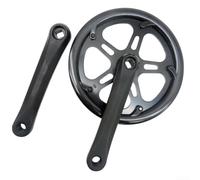 Bielas plegables de aleación de aluminio 48T 165mm de una sola velocidad con protector de rueda de cadena para bicicleta eBike engranaje fijo