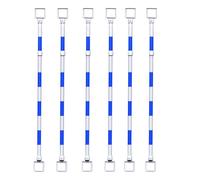 Bielas telescópicas de cono de tráfico: barras de barrera de seguridad reflectantes de PVC de 6/8/12 piezas con anillos reemplazables(Blue-white,6pack)