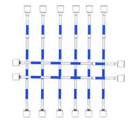 Bielas telescópicas de cono de tráfico: barras de barrera de seguridad reflectantes de PVC de 6/8/12 piezas con anillos reemplazables(Blue-white,8pack)