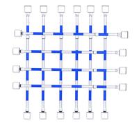 Bielas telescópicas de cono de tráfico: barras de barrera de seguridad reflectantes de PVC de 6/8/12 piezas con anillos reemplazables(Blue-white,12pack)