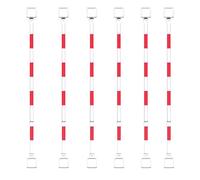 Bielas telescópicas de cono de tráfico: barras de barrera de seguridad reflectantes de PVC de 6/8/12 piezas con anillos reemplazables(Red-white,8pack)