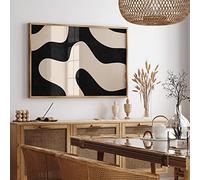 BIEMBI Minimalist Line Art Modern Abstract Beige Black Canvas Painting Poster Print Wall Pictures for Living Room Home Decoration 50x75cm Frameless