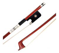 Bien Equilibrado Arco Violín Arcos Arco Híbrido Avanzado De Pernambuco Con Núcleo De Fibra De Carbono Y Rana De Ébano Con Crin Natural Para Violín Viola Y Contrabajo(4-4 Bass Bow)