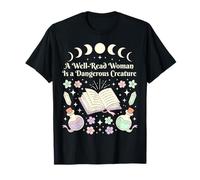 Bien Leído Mujer Literatura Cita Libro Celestial Floral Camiseta