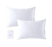 bienDo Funda Almohada 40x60, Blanco, Bambú-Seda Vegana, Silk Pillowcase, Pack 2, Refrescante, Hipoalergénico y Suave