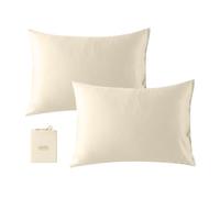 bienDo Funda Almohada 40x80, Bambú-Seda Vegana, Silk Pillowcase, Pack 2 , Refrescante, Hipoalergénico y Suave-Gris