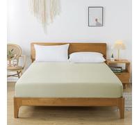 bienDo Sabanas Bajera, Cama 180x200, Bambú-Seda Vegana, Sábana Ajustable Refrescante, Bolsillo 35 cm, Más Transpirable y Suave Que el Algodón Egipcio, Bamboo Bed Sheet Hipoalergénico-Verde Claro