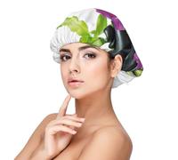 Bienestar asiático con piedras de masaje zen y orquídea morada,Gorro de dormir de satén ajustable para adultos, de seda, elástico, para dormir, para mujer