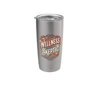 Bienestar Escéptico Humor Humorístico Sátira divertida Cita Escéptica Vaso térmico de acero inoxidable de doble pared