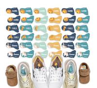 Bienpegado - Etiquetas personalizadas para zapatos con nombre e icono - Pegatinas resistentes para calzado de niños - Aptas para lavadora - Perfectas para guardería y colegio. - 8 pares (Playground)