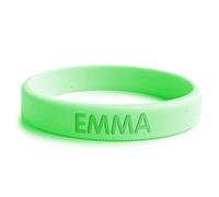 bienpegado Pulsera personalizada SOS para niños de silicona, ideal para salidas y paseos. En varios tamaños y colores. Resistente al agua y duradera (Verde).