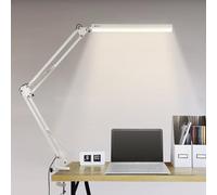 BIENSER - Lámpara de escritorio LED, 1100LM lámpara de mesa con pinza, 10 niveles de brillo x 3 modos ajustables, protección de los ojos, función memoria, lámpara de arquitecto para oficina, lectura,