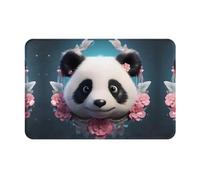 Bienvenida Alfombra Cabeza Encantadora De Panda Muy Suave Franela Carpets Súper Absorción De Agua Alfombras De Baño para Cocina Dormitorio Salón 60X40Cm