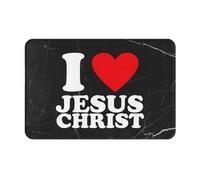 Bienvenida Alfombra Yo Amo A Jesucristo Muy Suave Alfombras Resistente A La Suciedad Franela Alfombras para Salón Oficina Dormitorio 60X40Cm