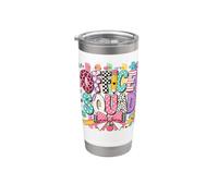 Bienvenida de regreso a clases Celebración del primer día Aprendizaje listo Vaso térmico de acero inoxidable de doble pared