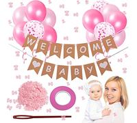 Bienvenido a Casa Bebé 13PCS Bebé Bandera Bandera It's A Girl Lentejuelas Globo De Color Rosa Para La Familia Para Dar La Bienvenida a La Niña Adecuada Para La Fiesta De Baby Shower