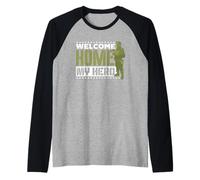 Bienvenido A Casa Mi Héroe Soldado Bienvenido A Casa Camiseta Manga Raglan