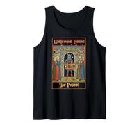 Bienvenido a casa Sorpresa! Premio Señor Divertido Juego de Palabras Arte Medieval Camiseta sin Mangas