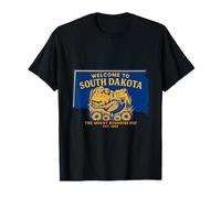 Bienvenido a Dakota del Sur Arte Vintage de Aventura Camiseta