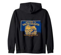 Bienvenido a Dakota del Sur Arte Vintage de Aventura Sudadera con Capucha