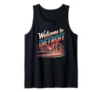 Bienvenido a Detroit Skyline Retro City Camiseta sin Mangas