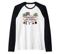 Bienvenido a Fabulous Las Vegas Nevada Gambling Poker Chips Camiseta Manga Raglan