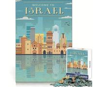 Bienvenido a Israel Rompecabezas de 1000 Piezas para Adultos Claridad Mental, relajación y diversión Bordes Finos (50x75cm)