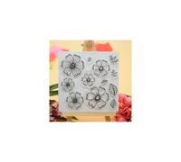 Bienvenido a Joyful Home 1 sello de goma transparente con dise?o de flores para tarjeta M