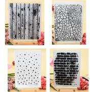 Bienvenido a Joyful Home. Juego de 4 sellos de goma transparentes con forma de estrella de madera, ladrillo y grietas, para hacer tarjetas, decor