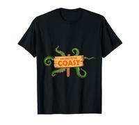 Bienvenido a la Costa Ciudad Ciudad Monstruo Espeluznante cómic Divertido Camiseta