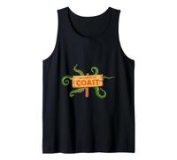 Bienvenido a la Costa Ciudad Ciudad Monstruo Espeluznante cómic Divertido Camiseta sin Mangas