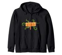 Bienvenido a la Costa Ciudad Ciudad Monstruo Espeluznante cómic Divertido Sudadera con Capucha