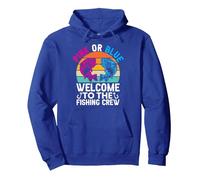 Bienvenido a la tripulación de Pesca Divertido Acuario gráfico Sudadera con Capucha, Unisex para Adultos, Azul Real, XL