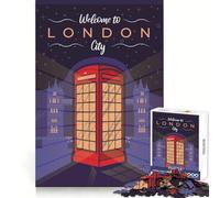 Bienvenido a Londres Rompecabezas para Adultos 1000 Piezas Pensamiento Claro Escape Relajante Bordes precisos (38x52cm)