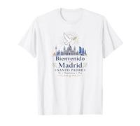 Bienvenido a Madrid Santo Padre 2026 Paloma de Paz Católico Camiseta