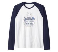 Bienvenido a Madrid Santo Padre 2026 Paloma de Paz Católico Camiseta Manga Raglan